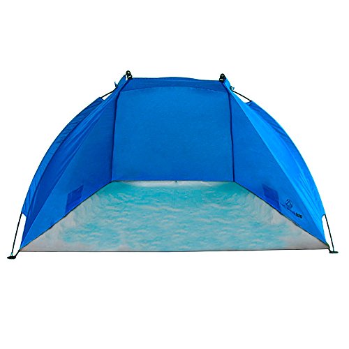 Outdoorer - tente de plage parasol coupe-vent Helios bleu, très légère UV 60