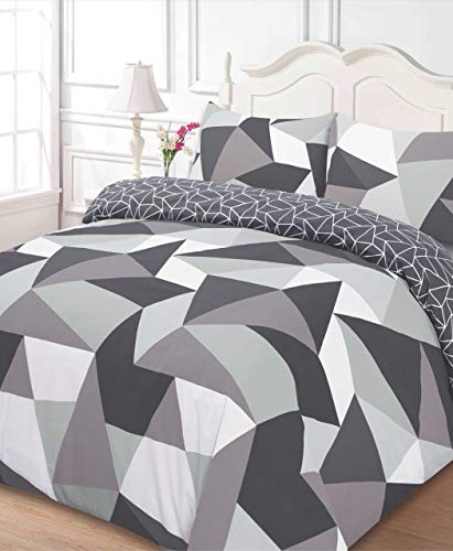 Dreamscene formes Parure de lit avec housse de couette taie d'oreiller Parure de lit, Coton/Polyester, Noir, double