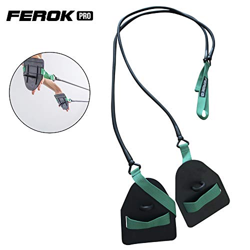 Ferok - Elastique de Sport Musculation - Bande de Résistance Fitness avec Sangle et Plaquette de Natation - Idéal pour Le Renforcement Musculaire à la Maison - Version Medium