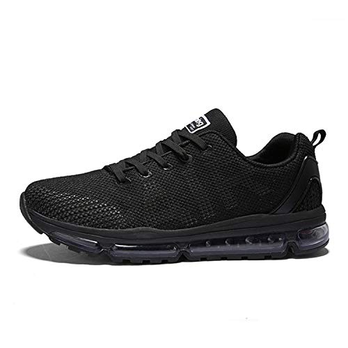 Axcone Homme Femme Air Running Baskets Chaussures Outdoor Running Gym Fitness Sport Sneakers Style Respirante,Noir,40 EU