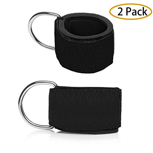 GCOA 2PCS Cheville Sangle Ankle Straps pour câble Machines Fesses et Jambes Poids Exercices,pour Homme/Femme Gym (Noir)