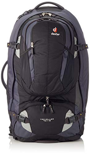 Deuter Traveller 70 + 10 Sac à Dos Mixte Adulte, Noir (Black/Silver), 24x36x45 Centimeters (W x H x L)