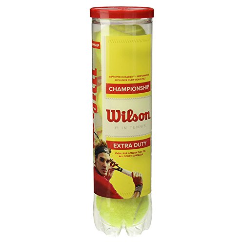 Wilson Balles de Tennis, Champ Extra Duty, Lot de 4 balles, Toutes Surfaces de Jeu, Jaune, WRT110000