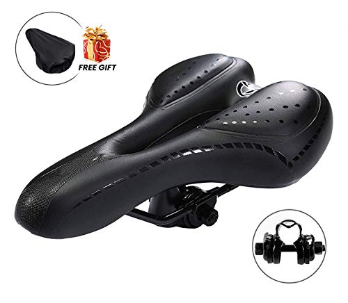 Charlemain Selle Velo, Selle VTT Gel Selle de Vélo Selle Vélo Confort Convient pour VTT/Bicyclette/Cyclisme, Siège de Vélo Creux et Ergonomique