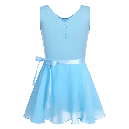 YiZYiF Enfant Fille Tutu Justaucorps de Danse Robe de Ballet Classique Gym Body Combinaison sans Manches avec Jupe Mousseline Robe de Danse Performance Dansewear 3-14 Ans Rose 8-10 Ans