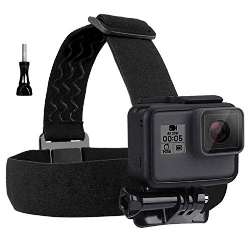 Eyeon Head Strap Fixation Frontale Harnais Fixation Support de Tete Bandeau avec J Hook pour et Vis pour GoPro, Xiaomi YI, SJCAM, Campark, Victure, Crosstour, Apeman Action Caméra