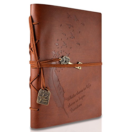 Rymall Carnet De Voyage A5, Journal Intime, New Cuir Vintage Magique Key String Notebook Journal Blank Agenda Jotter Cahier Corde Vintage Intimate Diary (Café)