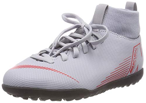 Nike Jr Superfly 6 Club TF, Chaussures de Futsal Mixte Enfant, Multicolore (Wolf Grey/Lt Crimson/Black 060), 38 EU