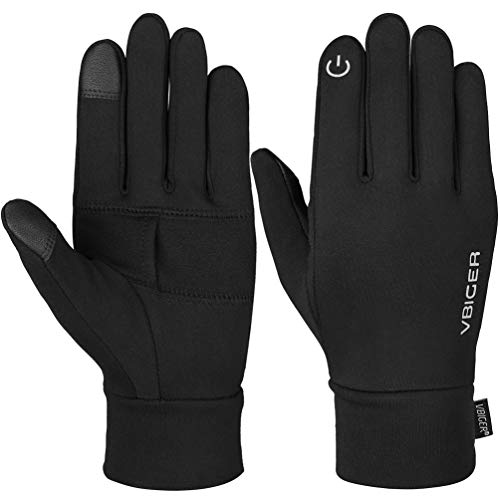 VBIGER Gants Hiver Chaud de Sport à écran Tactile avec Impression Réfléchissante pour Homme Femme, Noir, S