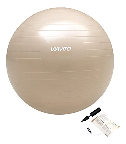 Viavito 500 kg Studio Anti-éclatement Balle de Gymnastique 75 cm Champagne