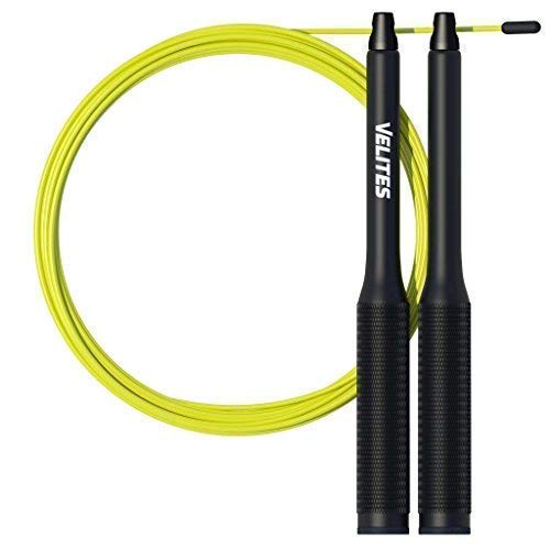 Velites Corde à Sauter pour Crossfit, Fitness et Boxe Vropes Fire 2.0 Speed Jump Rope Lestée (Lests Non Inclus) - Aluminium