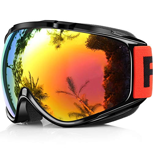 findway Masque de Ski, Lunettes de Ski pour Adulte Homme Femme Jeunesse Junior OTG Masque Ski Compatible avec Casque,Coupe-Vent Anti buée 100% Anti-UV Lunettes Ski pour Snowboard Autres Sports Hiver