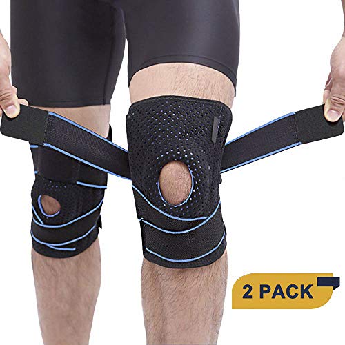 Genouillère en néoprène, ménisque articulaire au genou avec stabilisateur latéral et coussinets rotuliens en gel pour l'arthrite, les douleurs articulaires, la douleur méniscale, le sport, la course