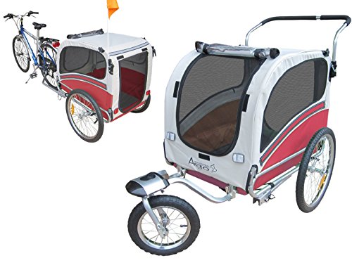 PAPILIOSHOP ARGO Remorque à vélo et poussette pour le transport de chien et animaux modèle course à pied jogging jogger buggy bicyclette bike chiens remorques vélos