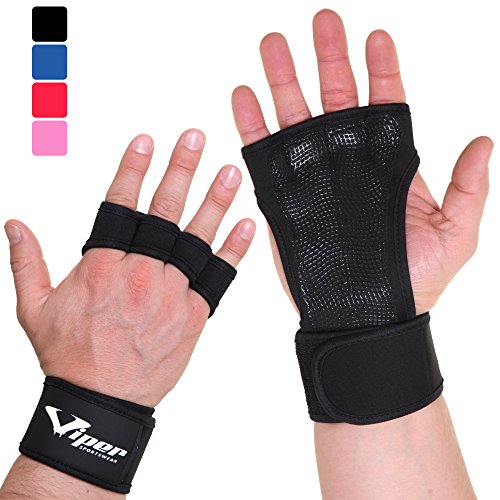 Gants Crossfit Manique de Musculation - Protège de Poignets, Mains - Parfait les Entraînements le Gym, Gymnastique, Halterophilie, Fitness, Barre de Traction - Hommes & Femmes (Noir, M)