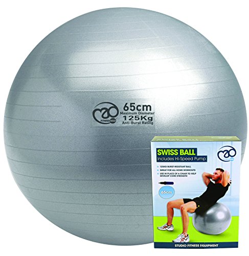 Fitness-Mad Anti-Burs Balle suisse t Argenté65 cm 125 kg