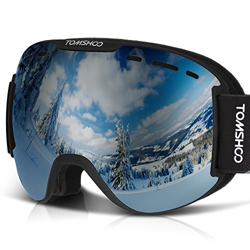 TOMSHOO Lunettes de Ski Masque de Snowboard Anti-buée Anti-UV Lunettes de Protection Lentille Détachable pour Homme et Femme 7 Couleurs