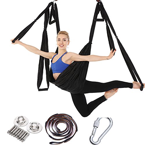 AYUE Aerial Yoga Swing Trapeze Home Indoor Outdoor Exercice d'inversion du Harnais de Yoga en Hamac avec Sac de Rangement pour Mousqueton Doux et Confortable