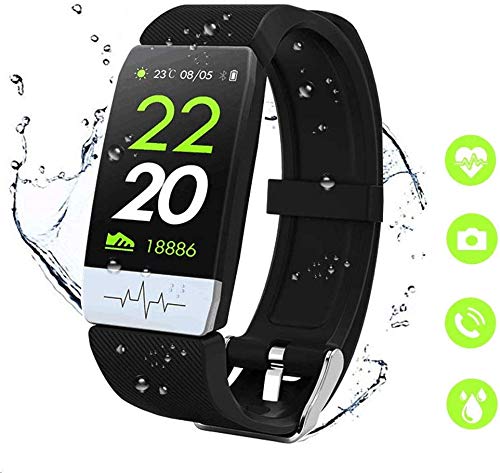 obqo Montre Connectée Femmes Homme Smartwatch Fitness Tracker d'Activité avec Cardiofréquencemètres Moniteur de Sommeil,Réveil,Notifications,Bluetooth Podomètre Étanche IP67 pour iOS Android (Noir)