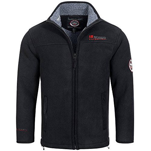 GEOGRAPHICAL NORWAY Ulmaire HOMME VESTE POLAIRE CHAUD teddyfell Doublure veste de - Noir, XXL