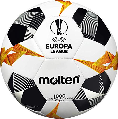 Molten Ballon de Match Officiel UEFA Europa League 1000 Blanc/Noir/Orange Taille 1