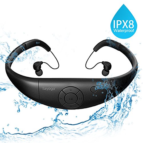 Tayogo IPX8 MP3 Etanche Natation,8Go Disque U Amovible pour Natation Sports