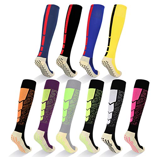 YUEDGE Chaussettes de Football pour Homme Antidérapant Chaussettes de Sport Basketball, Football, randonnée, Course à Pied