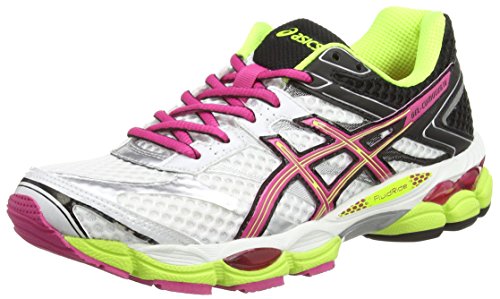 ASICS Gel-Cumulus 16 (2A), Running Entrainement Femmes - Blanc (White/Hot Pink/Black 120),  38 EU ( 5 UK)