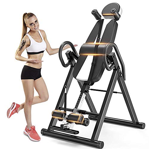 YOLEO Table d'Inversion Pliable Musculation Appareil du Dos Bras Sport Exercice Maison Bureau Hiver, Support jusqu'à 150kg Taille Réglable 185cm Inversion 180°