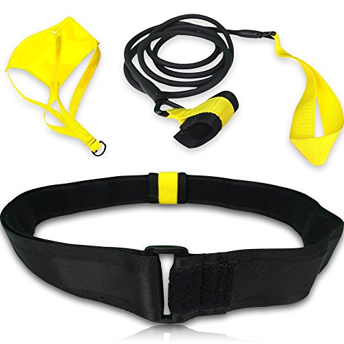 Ceinture de Nage pour Entraînement de Résistance Stationnaire avec Parachute de Freinage et cordon Élastique − pour Adultes et Enfants, utilisation Professionnelle, Amatrice ou Récréative