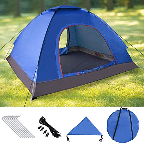 Pop Up Tente Instantanée, Tente Dôme Etanche 3-4 Personnes Tente Bivouac Imperméable Anti UV Léger pour Randonnée Plage Camping Extérieur