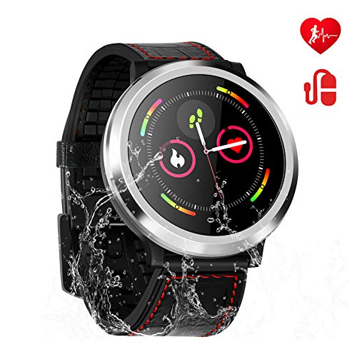 Yehua Montre Trackers d'activité Connectée Cardiofréquencemètre Fitness d'Activité Tension Artérielle Smartwatch Sport Connecté Podomètre GPS Étanche IP67 Montre Cardio pour Android iOS
