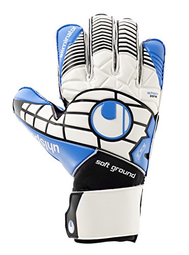 uhlsport Eliminator Pro Gants de Gardien de But Homme, Blanc/Noir/Bleu Energy, Taille 9