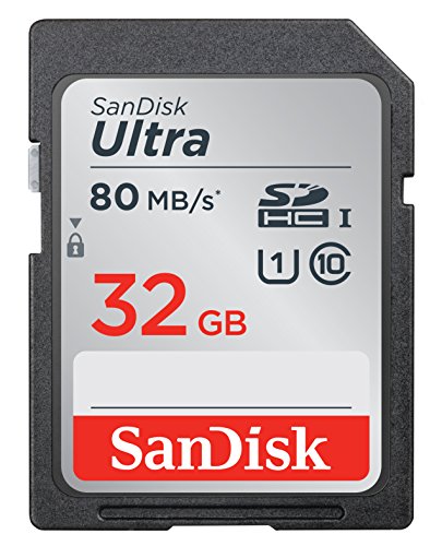 Carte Mémoire SDHC 32 Go SanDisk Ultra jusqu'à 80 Mo/s, Classe 10 FFP