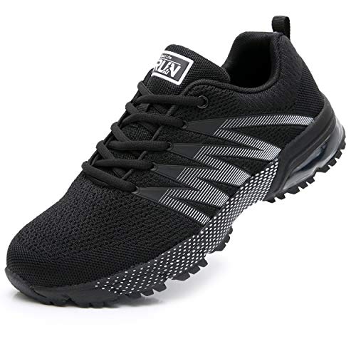 Axcone Homme Femme Air Running Baskets Chaussures Outdoor Running Gym Fitness Sport Sneakers Style Multicolore Respirante Marche Nordique - 8995 BK 43EU