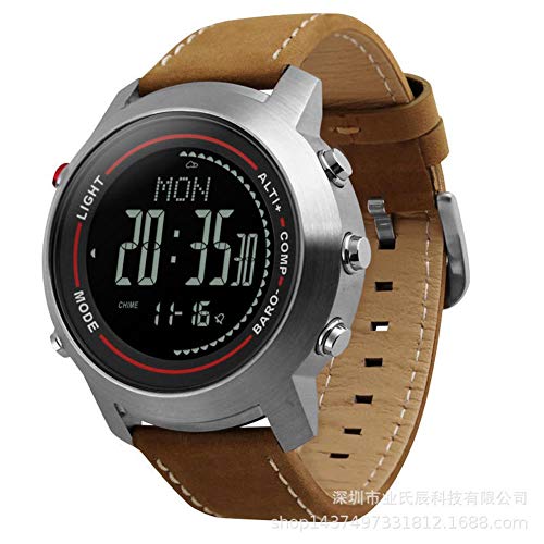 HS-wtyu04 Smart Watch, Bracelet en Cuir, Pression d'air, Boussole et Toise, IP67 étanche, adapté pour Les Sports en Plein air, Escalade, etc.