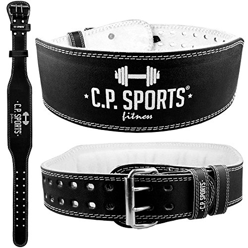 C.P. Sports Ceinture d'entrainement d'haltérophilie en cuir L Multicolore - Noir/blanc