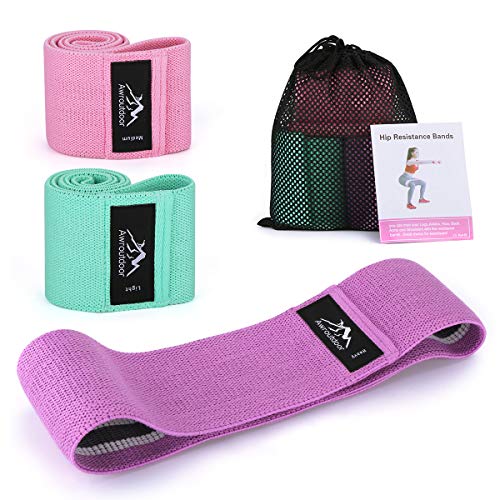 Awroutdoor Fitness Bande de Résistance - Élastiques De Musculation Résistant aux Hanches Équipement d'Exercices pour Pilates Squat Sport Crossfit Rééducation Physique et Motrice pour Homme Femme