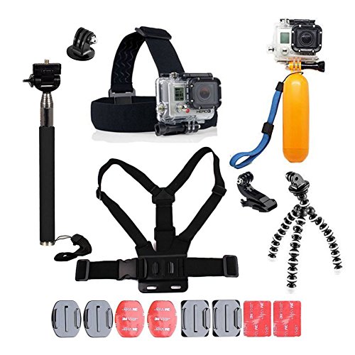 Pour Gopro Accessoires, YHTSPORT Gopro Accessoires Kit pour Gopro Hero 6 5 4 3 Hero Session et SJ4000 Xiaomi Yi DBPOWER et autres caméras de sport (Black)