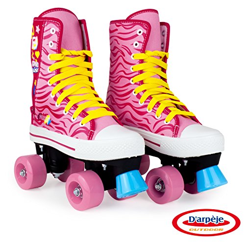 Patins à roulette / Rollers 4 roues avec frein avant Enfant Ado - Taille 33 - Funbee Colours - D'arpèje - OFUN215-C1