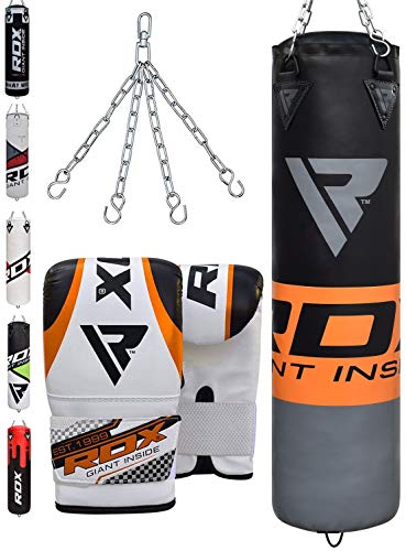 RDX MMA 4FT 5FT Sac De Frappe Lourd Mural Set De Boxe Rempli Pied Poing Kickboxing Cible