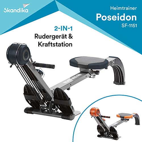 SKANDIKA Regatta Multi Gym Poseidon - Rameur d'appartement Pliable - Silencieux - Peu d'entretien