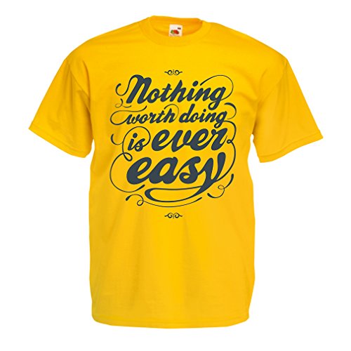 lepni.me T-Shirt pour Hommes Citations de Motivation pour la Vie - Inspiration Vintage (X-Large Jaune Multicolore)