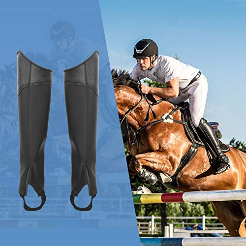 GOTOP Guêtres d'équitation Unisexe Adulte Mini Chaps Munro Guêtre, Noir, XXXL