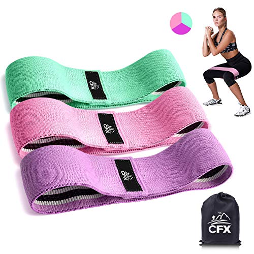 Bande Elastique Fitness - Bande de Resistance Set (3) - Équipement d'Exercices pour Musculation Pilates Squat Sport Crossfit Rééducation Physique et Motrice - Entrainement Corps, Jambes, Fessiers