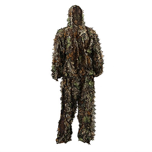 Zicac Camouflage 3D Ghillie Suit Tenu De Chasse Affût Militaire Photographie Homme Enfant Veste Pantalon Ensemble Léger