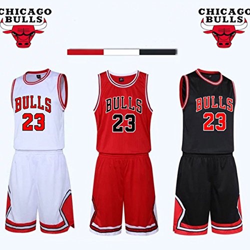 unbrand Enfant garçon NBA Michael Jordan # 23 Chicago Bulls Short de Basket-Ball Retro Maillots d'été Uniforme de Basket-Ball Top & Shorts