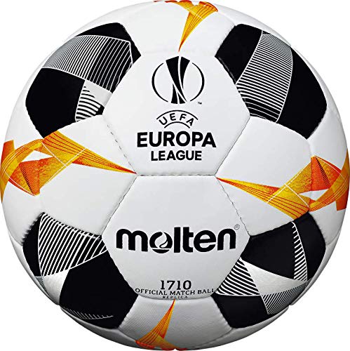 Molten 1710 UEFA Europa League Ballon de Match Officiel Unisexe, Mixte, F5U1710-G9, Blanc/Noir/Orange, Size 5