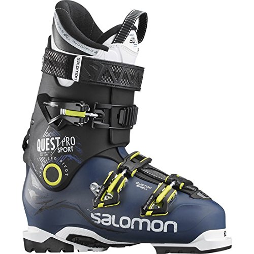 SALOMON Homme Bottes de Ski Quest Pro CS 100 Chaussures, Bleu/Noir/Vert, 25.5