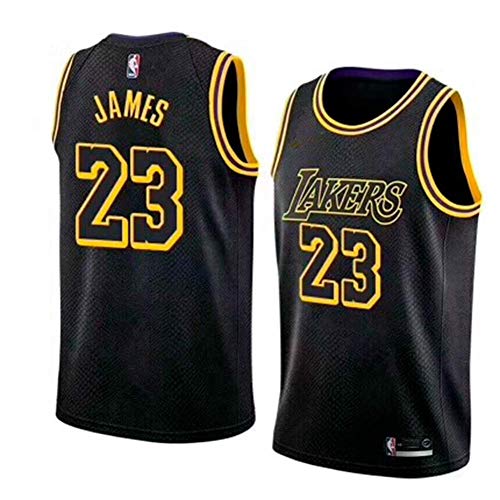 MTBD Maillot de Basket, NBA #23 Retro Lakers Lebron James,T-Shirt de Joueur de Basket-Ball, Broderies Respirantes et Résistantes à l'usure T-Shirt pour Hommes